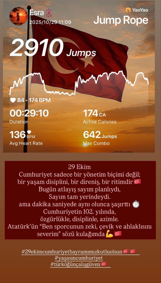 29 Ekim Cumhuriyet Bayramımız kutlu olsun🇹🇷