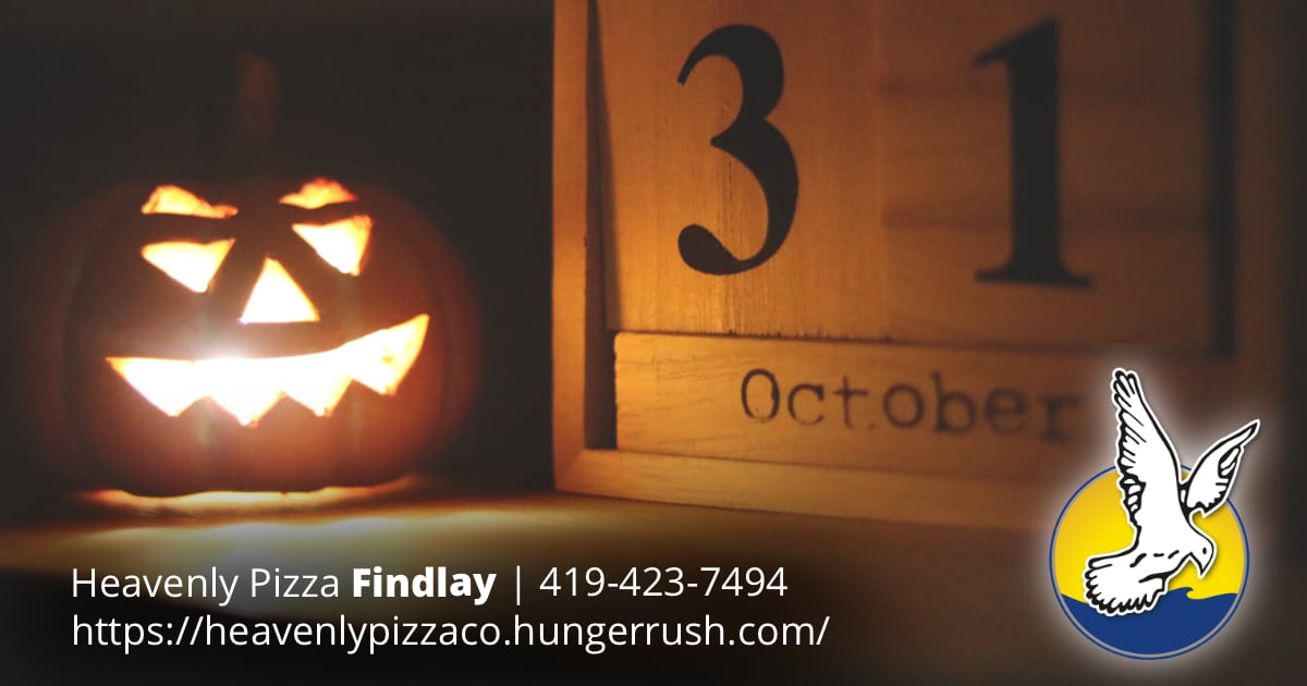 HeavenlyFindlay's tweet photo. The scariest thing about Halloween is forgetting what to feed your hungry Trick or Treaters when they get home. They can’t live on candy alone (but they might try)! We have lots of choices at Heavenly Pizza in Findlay. See our complete menu at https://t.co/mpuUXNobRU. https://t.co/pDikTD3t9k