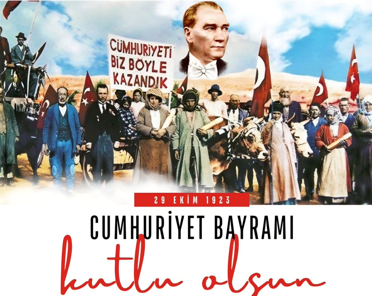 ainginar's tweet photo. Bugün, bir milletin azminin ve inancının direnişe, direnişin Gazi Mustafa Kemal Atatürk önderliğinde Cumhuriyet'e dönüşmesini kutluyoruz. Gazi Mustafa Kemal Atatürk, silah arkadaşları ve bu toprakların vatan olarak kalmasını sağlayan tüm kahramanlarımıza saygı, minnet ve rahmetle https://t.co/v028SitPHQ