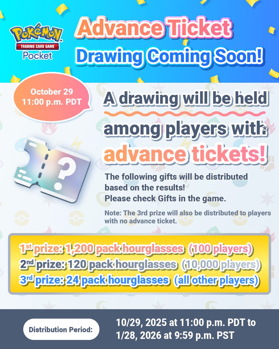 Then what was the point of being an early adopter if EVERYONE is getting the same prizes barring 10100 people?? Absolute spit in the face to the earliest of players...

The game has been downloaded over 100million times.... I like those odds.... 😮‍💨

<a href="/PokemonTCGP/">Pokémon TCG Pocket</a>