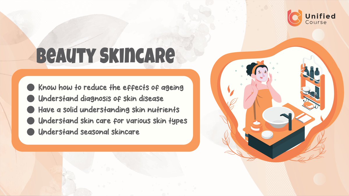 UnifiedCourse's tweet image. Great skin isn’t a miracle. It’s a skill you can master.

Imagine knowing exactly what your skin needs and how to make it glow, every day.

Our Beauty Skincare Course shows you how to protect, nourish, and transform your skin with simple, smart techniques.