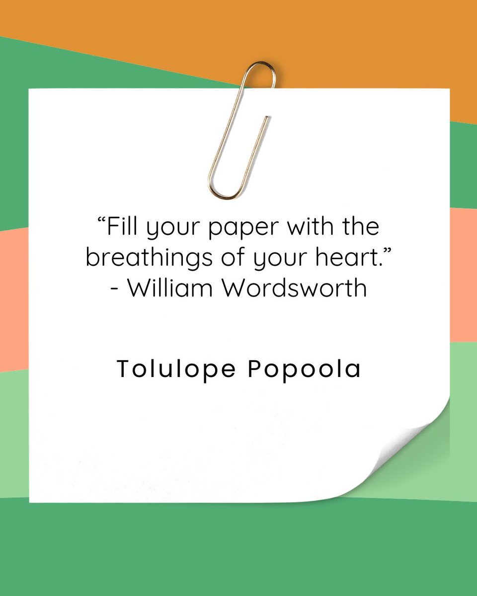 “Fill your paper with the breathings of your heart.” - William Wordsworth 

#writing #writer #editing #blankpage #reader #publisher #bookworm #books #famousquote #quotes #TolulopePopoola #AccomplishPress