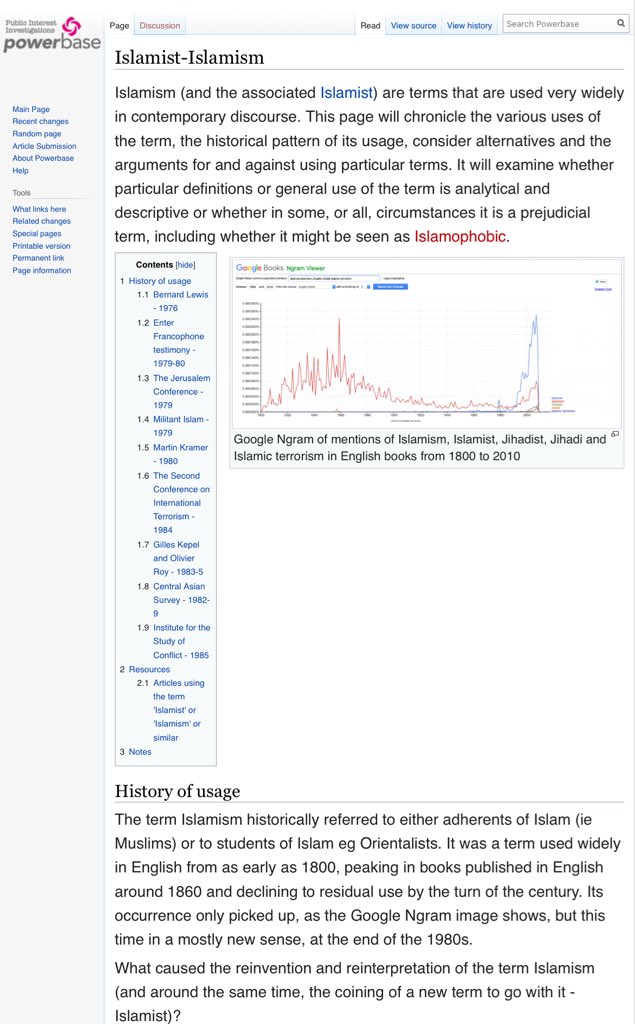 Tracking_Power's tweet image. And, it’s a sure sign of leftist Islamophobia to see the, Zionist invented and promoted, term ‘Islamist’ being deployed, as it is here.

If you want to know what’s wrong with the term and where it came from look at our page on #Powerbase (a website run by @SpinwatchOrg)

Link in…