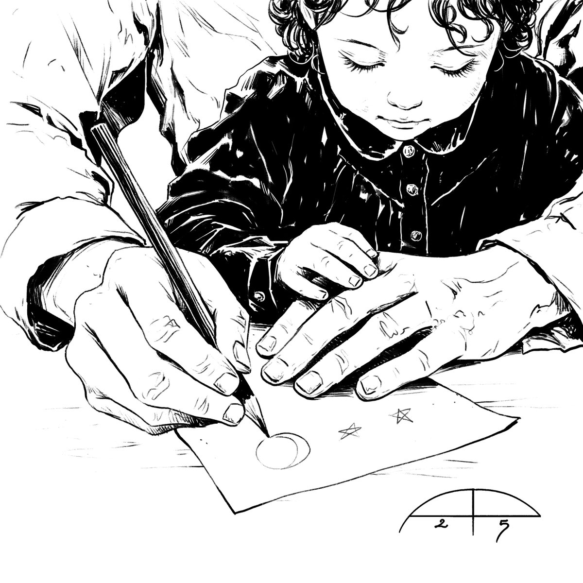 Inktober day 29, prompt: "Lesson". For those who first put a pencil in my hand and taught me to see the world through lines. I miss you so much.
#inktober #inktober2025 #lesson