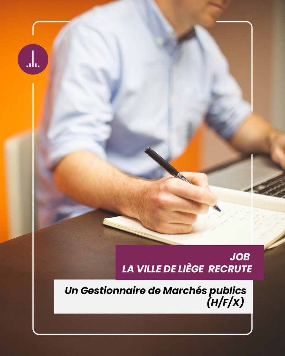 #job
📢 La Ville de Liège cherche un Gestionnaire de Marchés publics (H/F/X) - Niveau Bachelier.
Postuler avant le 10 nov. 2025.
ℹ️ Détails et conditions ⤵️
liege.be/fr/vivre-a-lie…