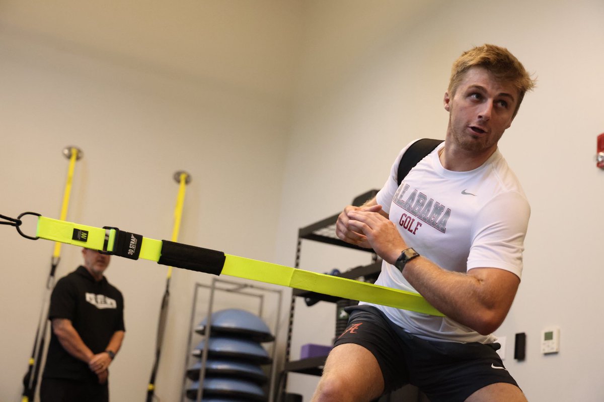 AlabamaMGolf's tweet image. Getting our bodies ready for the spring season with @PGATOUR strength and fitness expert @KWAYNE_FITNESS 💪🏼