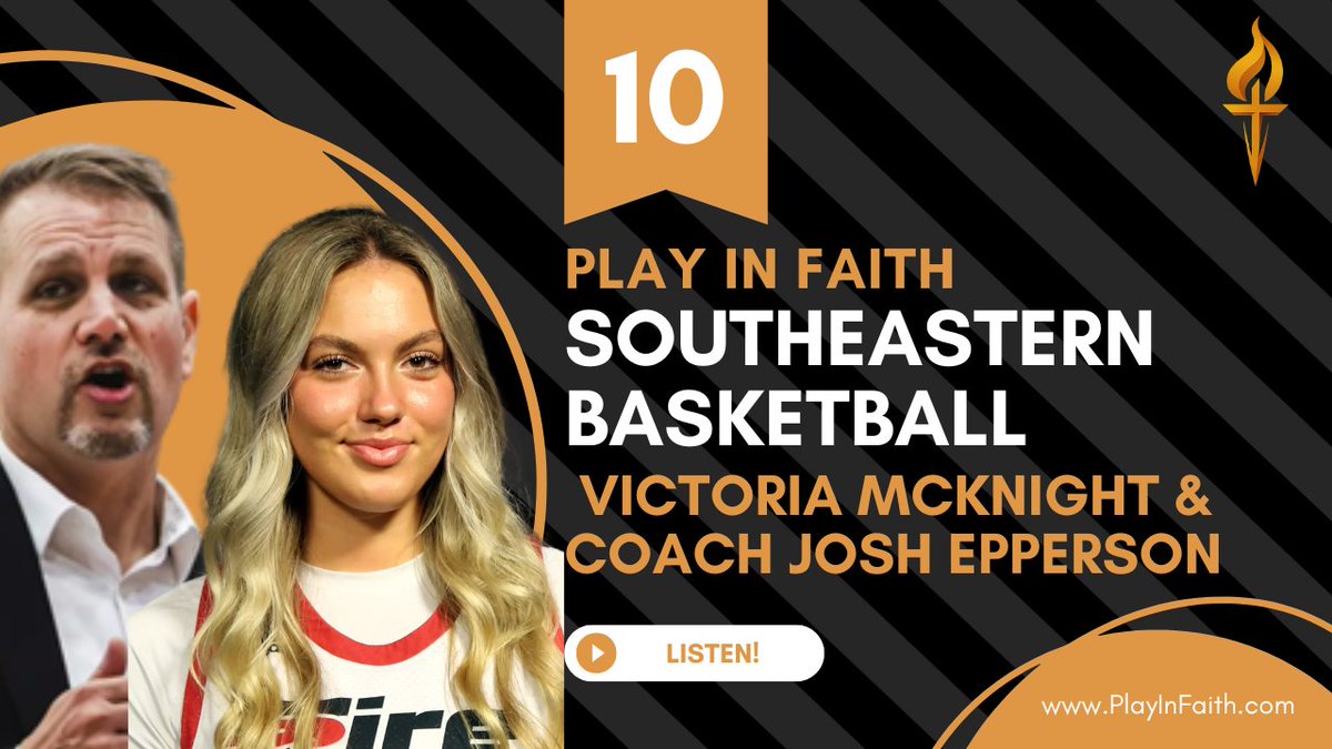 PlayInFaith's tweet photo. 🏀 NEW: Amazing insights on leadership, building culture and competing at a championship level! Southeastern University WBB Coach Josh Epperson + Victoria McKnight. Recruiting. Leadership. Plus a fun guessing game. Listen: https://t.co/OdHaNDD11B #PlayInFaith #NAIABasketball https://t.co/Hf42gcg7eW