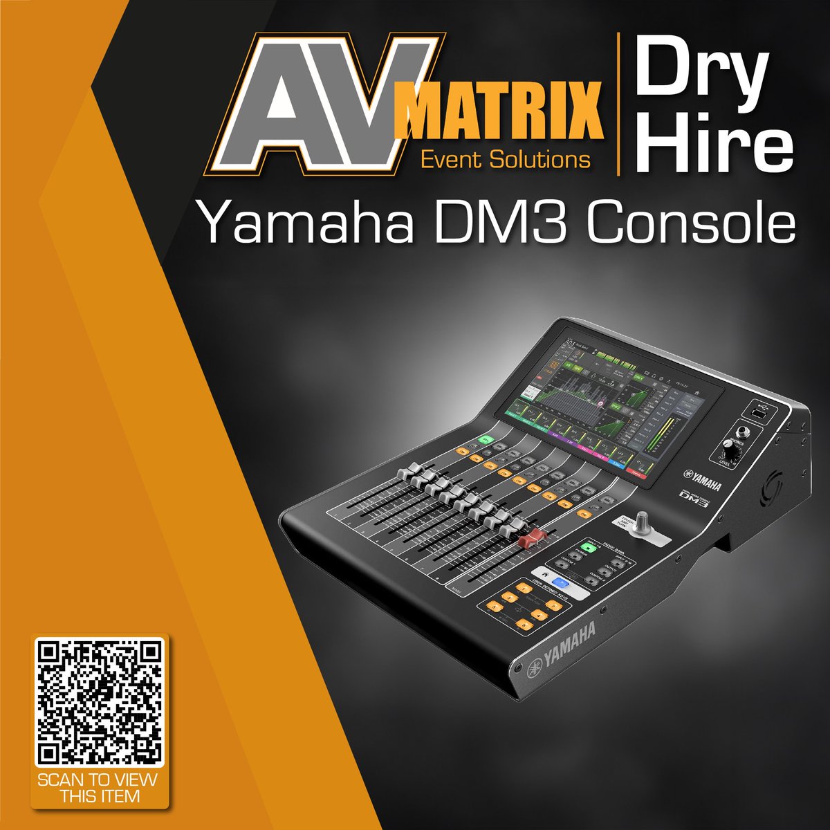 AVMatrix1's tweet image. 🎥⚡️🔊#DryHire: Need to hire AV equipment for your upcoming event?

From audio, lighting, video, staging, rigging or LED screens; explore our extensive Dry Hire catalogue on our website. Plenty in stock like this Yamaha DM3 Console. 

See spec and rates: bit.ly/4aIWZMt