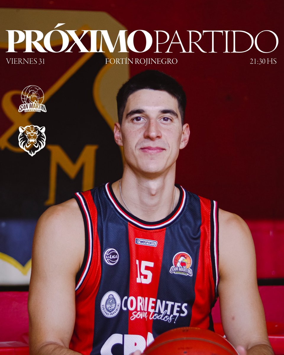 ¡Nos volvemos a ver! 🤩

🆚 Argentino de sjunín
📅 Viernes 31/10
⏰ 21:30hs 
🏟️ Fortín Rojinegro
🎫 Entradas a la venta en sanmartincorrientes.com

¡Los esperamos en el Fortín! 

#vamossanma❤️🖤