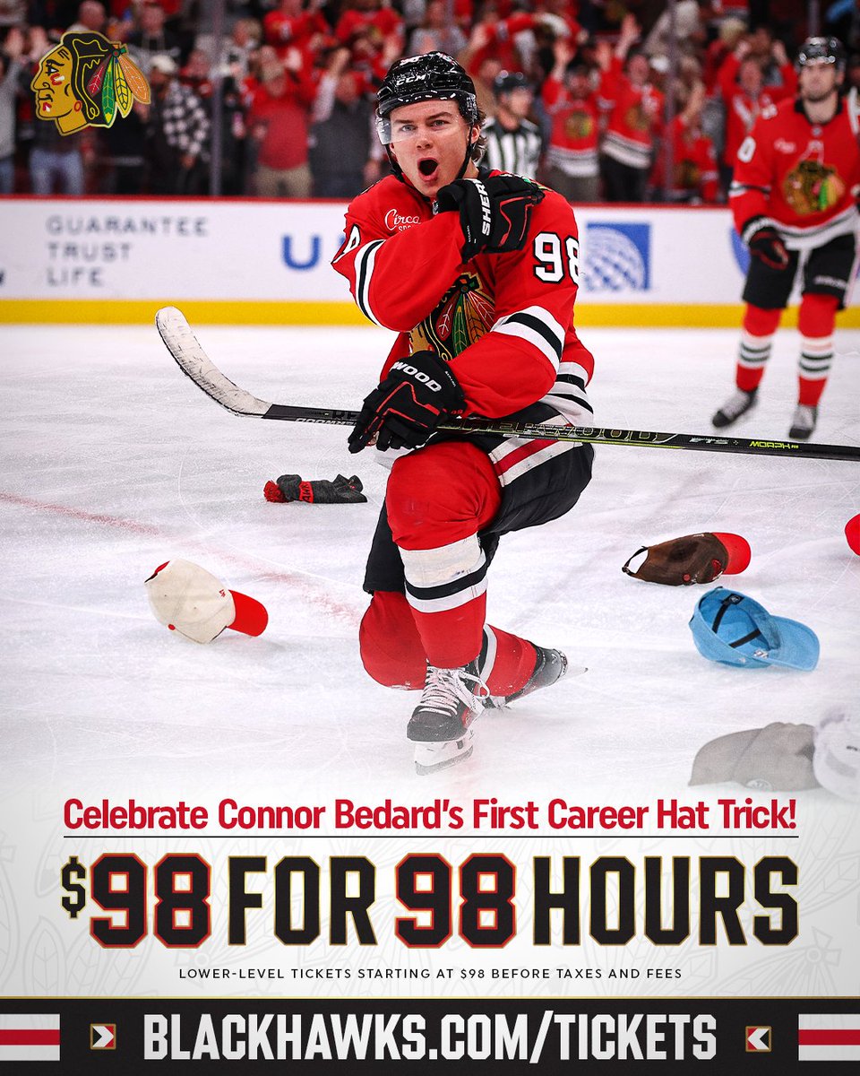 thanks to 98, tickets are $98‼️

get tickets to select November games now🎟️ ➡︎  gofevo.com/group/Bedard98

offer valid through Sunday, Nov. 2 at 10:30 a.m. CT⏰