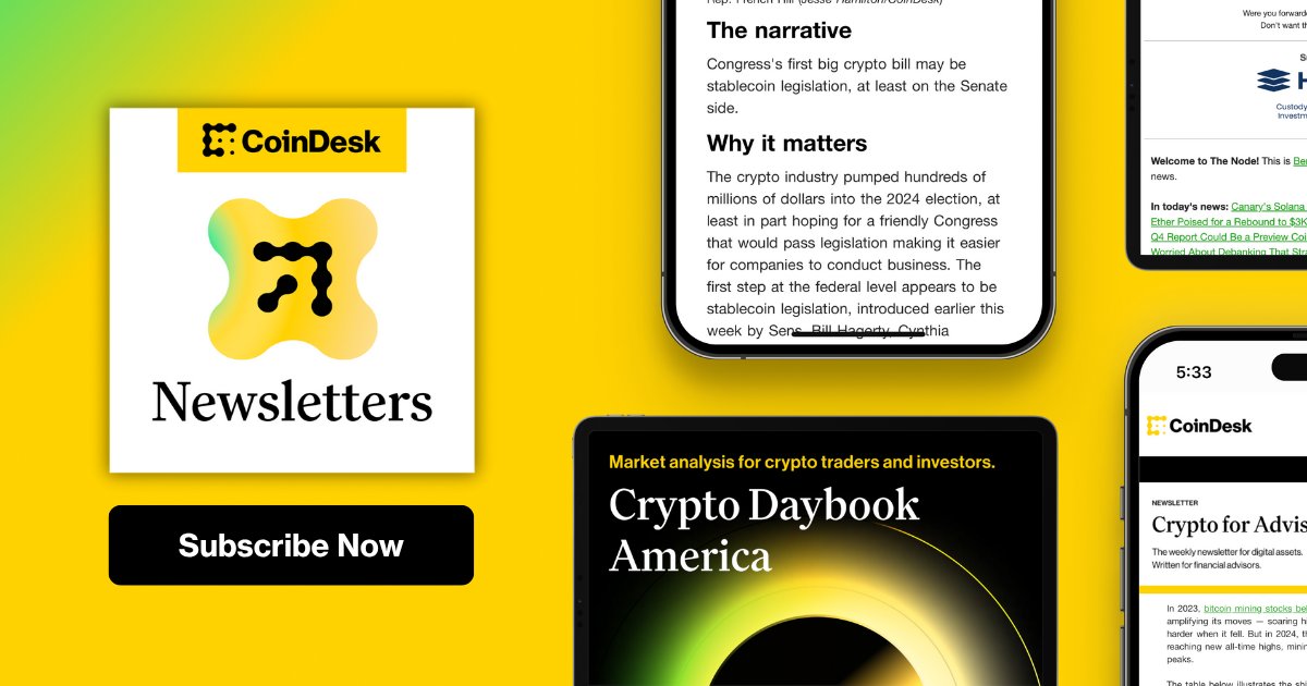 CoinDesk's tweet image. 📰 CRYPTO DAYBOOK AMERICAS: Your day-ahead briefing for crypto markets, covering why stablecoin inflows are spiking as traders brace for the Federal Reserve&apos;s near-certain interest rate decision later today.

Catch today&apos;s briefing: [go.coindesk.com/4odzjGW]

Presented by…