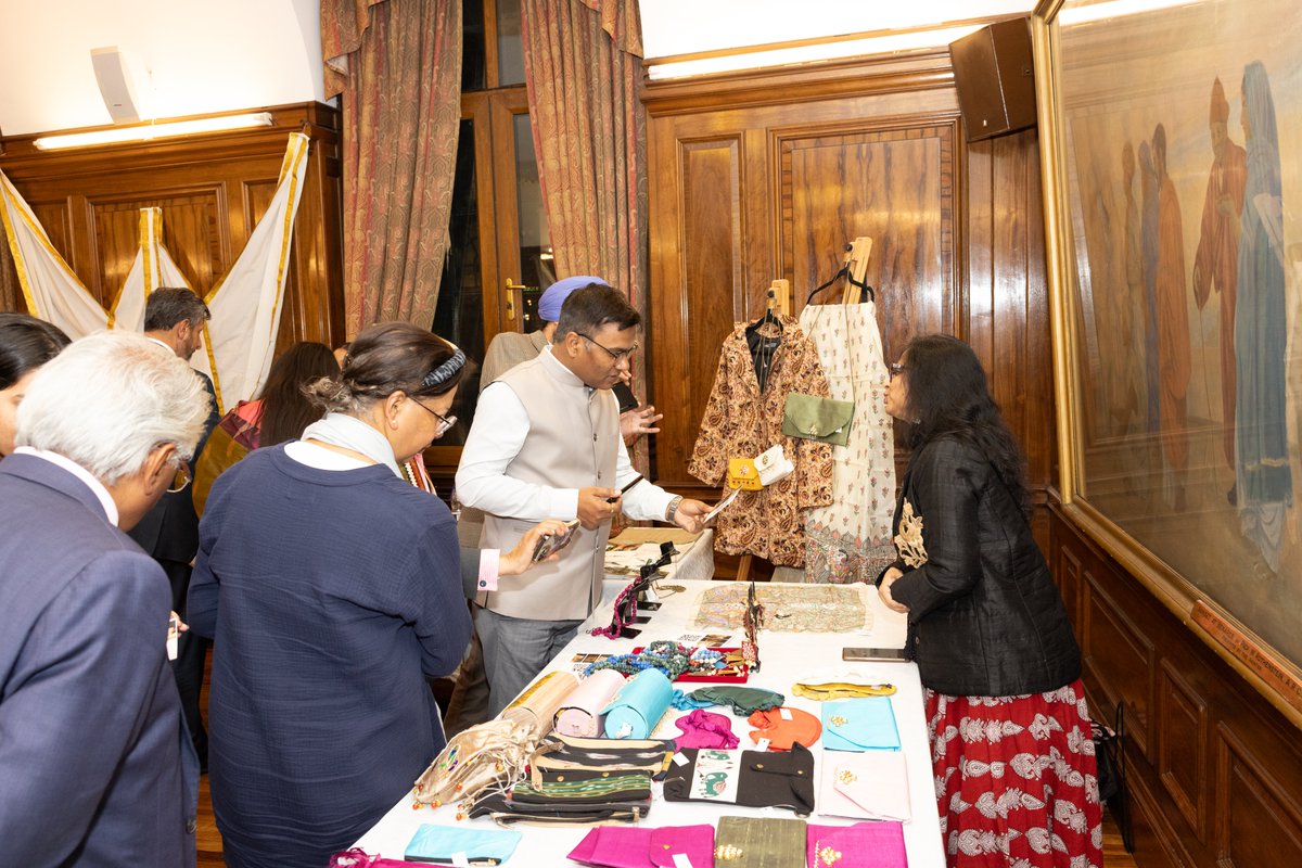 <a href="/VDoraiswami/">Vikram Doraiswami</a> <a href="/GWR/">Guinness World Records</a> <a href="/AhirShah/">Ahir Shah</a> Guests explored the #OneDistrictOneProduct showcase as well, celebrating India’s artisanal brilliance through crafts, textiles &amp; heritage design from across the nation. Beautiful displays from ArtNHer London and October highlighted sustainable craftsmanship by women artisans —