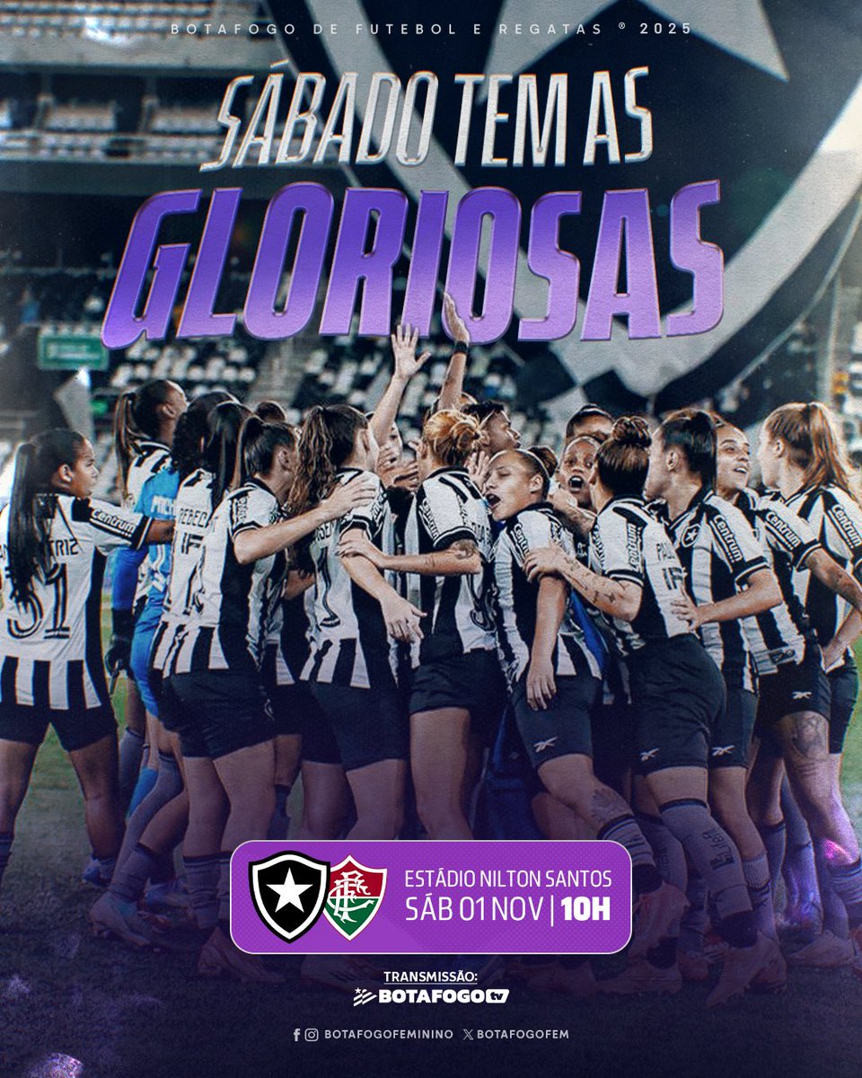 𝐕𝐄𝐌 𝐏𝐑𝐎 𝐍𝐈𝐋𝐓𝐀̃𝐎! 🏟️🌟

𝐉𝐔𝐍𝐓𝐀𝐒, como sempre, daremos o primeiro passo rumo à final do Carioca! É clássico! Neste sábado, às 10h, Fogão! BORA! 🔥👊🏽 #VamosGLORIOSAS

🎫 Entrada gratuita pelo Setor Leste Inferior
📺 Transmissão com imagens na Botafogo TV!