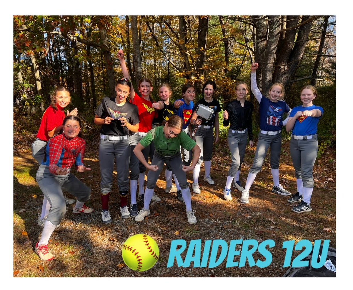 Raiders Softball 12U Gray scaring all opponents at the Nightmare on Norton Tournament