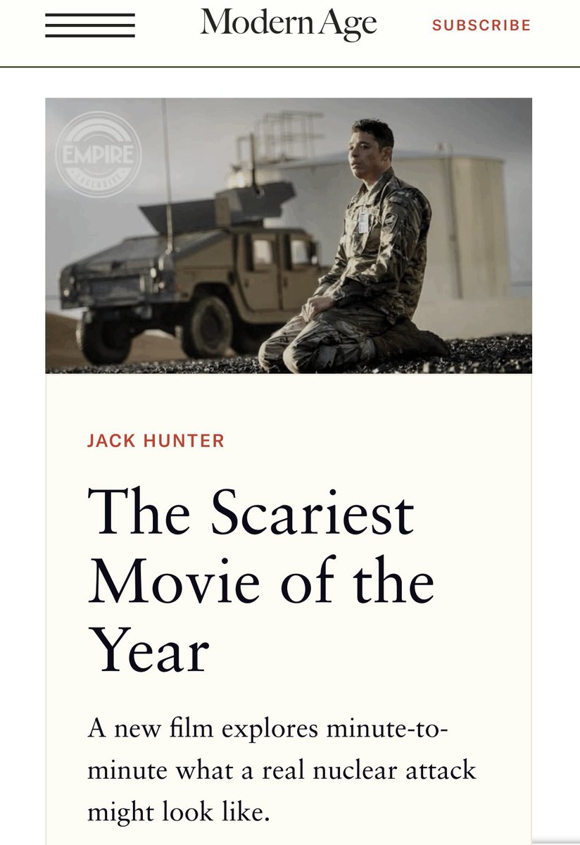 jackhunter74's tweet image. ‘A House of Dynamite’ is the scariest movie you will see all year. Playing now on Netflix. @ModAgeJournal modernagejournal.com/house-of-dynam…