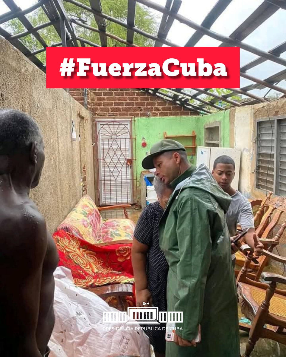 PresidenciaCuba's tweet image. 🇨🇺| Presidente @DiazCanelB:

&quot;Pido a nuestro pueblo no confiarse, mantener la disciplina y continuar a buen resguardado. En cuanto las condiciones lo permitan vamos a la recuperación. Estamos listos&quot;.

Todos estamos hoy con el oriente cubano. #FuerzaCuba