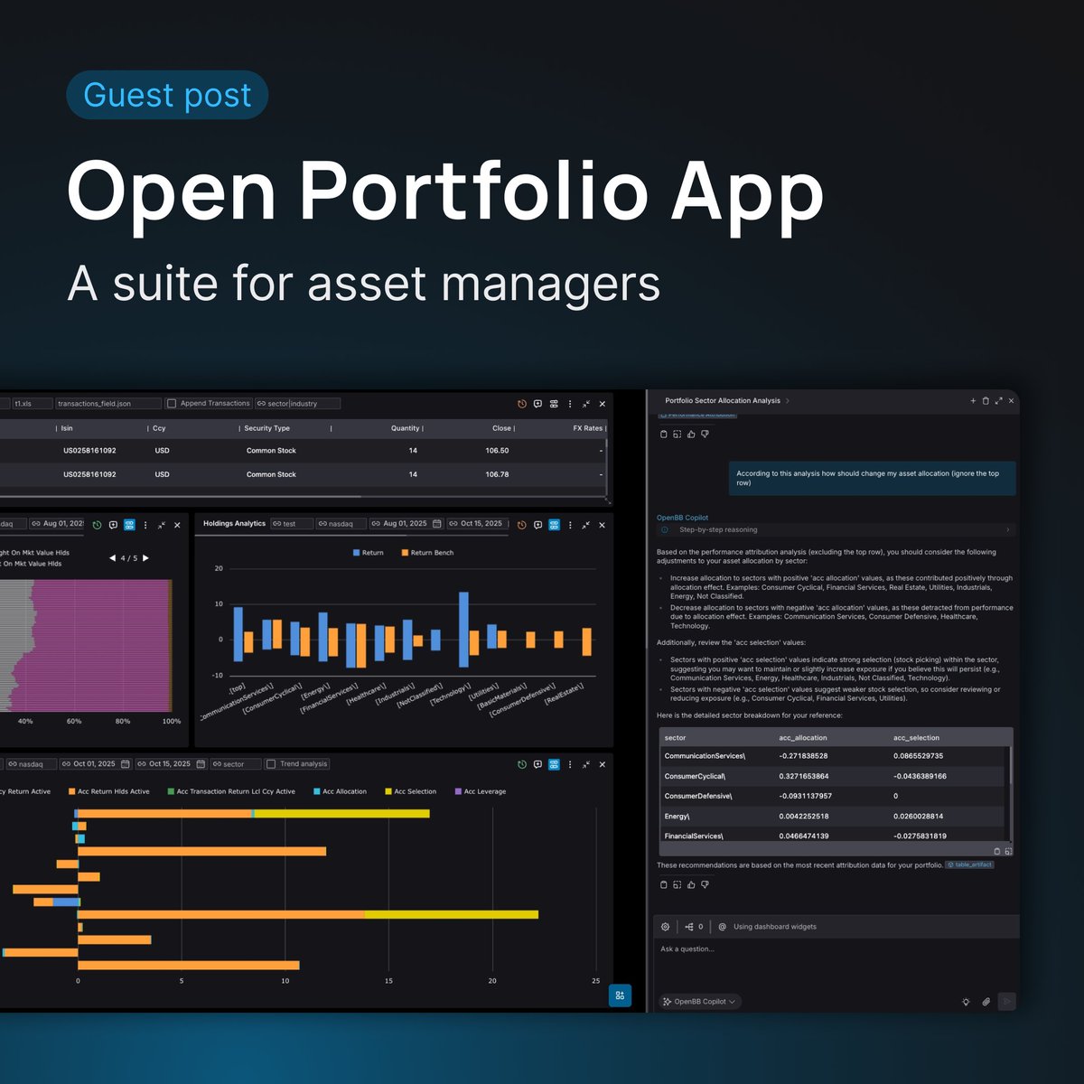 Alberto Gallini, PhD, spent 15 years as a Bloomberg engineer before moving to Prima as Engineering Manager.

Now he's built a portfolio management app for OpenBB Workspace.

Here's what it does 🧵(link at the end)