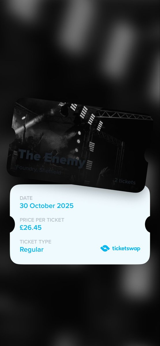 RyanBatty13's tweet photo. Still selling two tickets for The Enemy in Sheffield tomorrow!
#sheffield #theenemy #tickets

https://t.co/LUCQW9h4o8 https://t.co/hJRIm54I0B