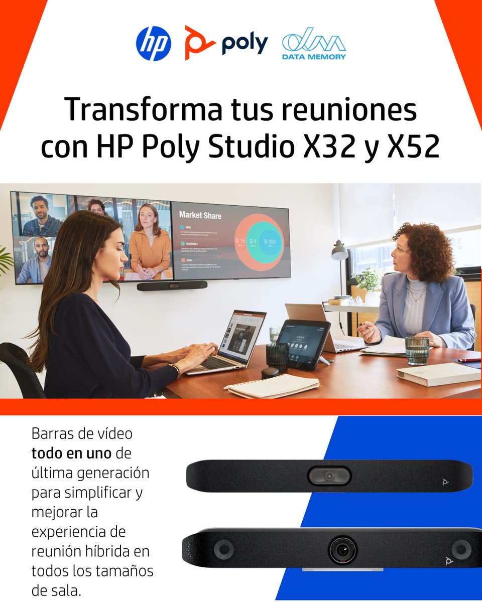 data_memory's tweet image. ¿Buscas mejorar la experiencia de videoconferencia en tus salas de reunión? Con HP Poly Studio X52 y X32, cada encuentro se vuelve más productivo, claro y profesional. Solicita una cotización personalizada y transforma tu forma de comunicarte.
#HPPoly #StudioX52 #StudioX32