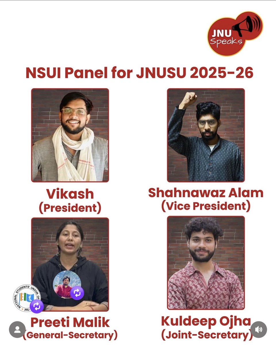 lsoni1208's tweet photo. NSUI panel for JNUSU .

#nsui #jnusu https://t.co/BnpQ1jLqpw