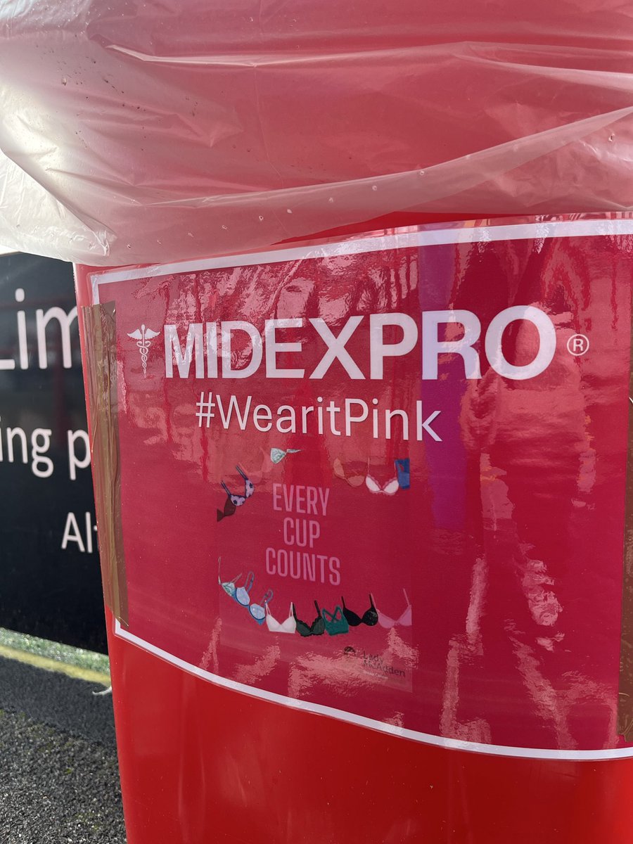 ExeterCityWFC's tweet photo. 🚮 The bra bins have been installed in front of the main stand for this evenings game!

A reminder that supporters are encouraged to use the bins to donate used bras that will be recycled and raise money for the Lady McAdden Breast Cancer Trust backed by @MidexPRO 👏

#wearitpink #ECFC
