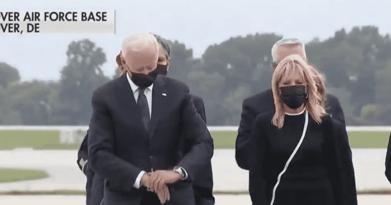 Democrats obviously don’t know what respect means. He’s paying respect to the band by acknowledging them. Democrats don’t even have a microgram of respect in the entire party. Biden checked his watch when the soldiers he killed came home.