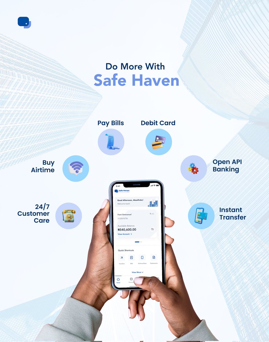 SafeHavenBank's tweet image. More control. More Access. More ways to grow💪

That's what banking should feel like.

#safehavenmfb 
#Fintech 
#onlinebanking