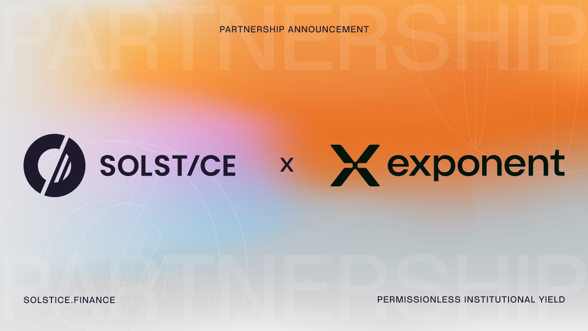 Solstice yields stay delta-neutral and real-time. USX/eUSX on Solstice hovering around 16.2% APY (trailing 12m) with YieldVault keeping risk tight. This is on-chain, scalable yield built for retail and institutions alike

Big news: ExponentFinance partnership unlocks