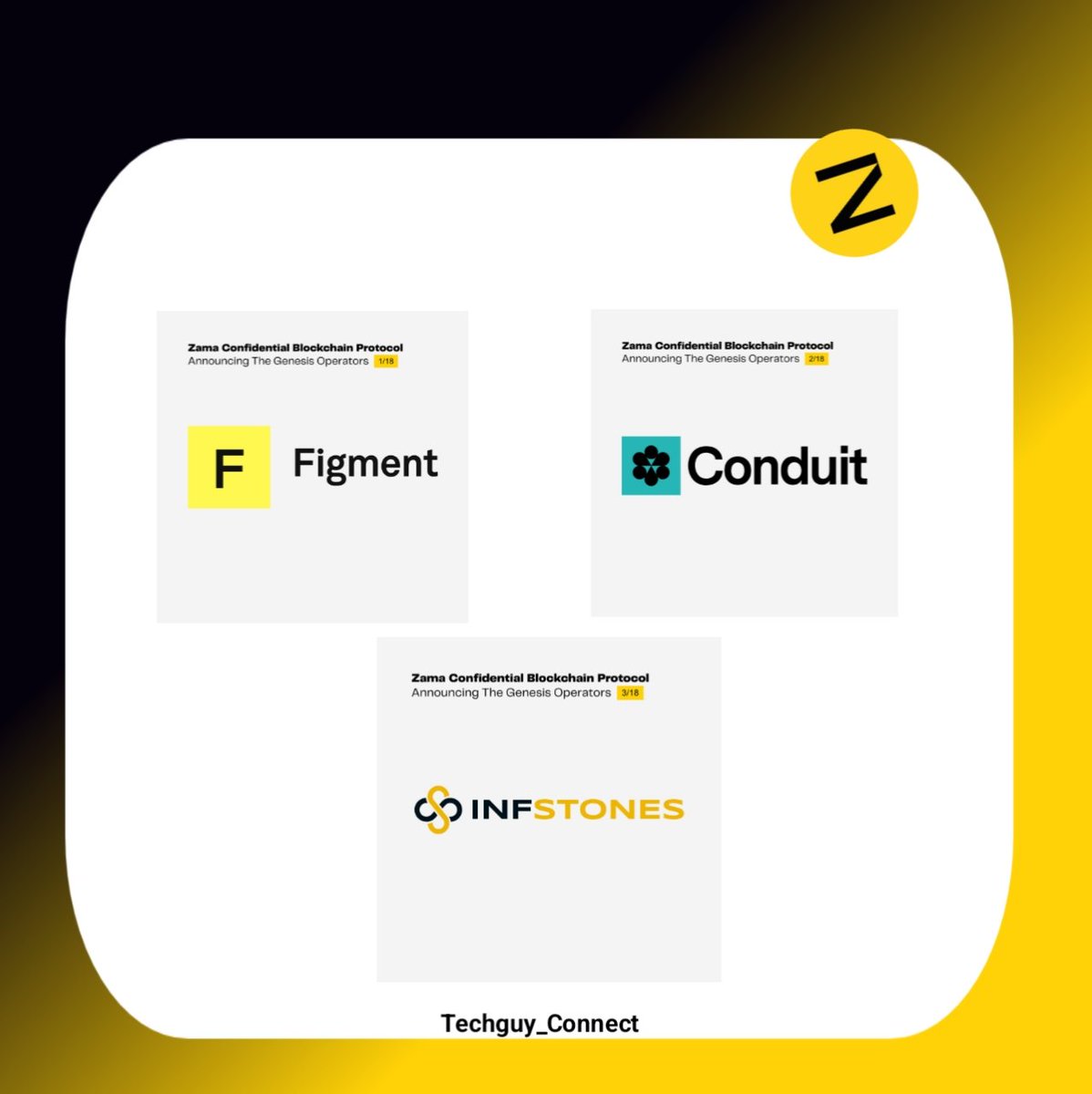 Techguy_connect's tweet image. ◈ What Each MPC Operator Does for Zama 
➢ Figment - Holds a piece of the secret FHE key and helps with secure group decryption, using its staking expertise to keep the network reliable for private computations.
➢ Conduit - Secures a key share while running a special rollup…