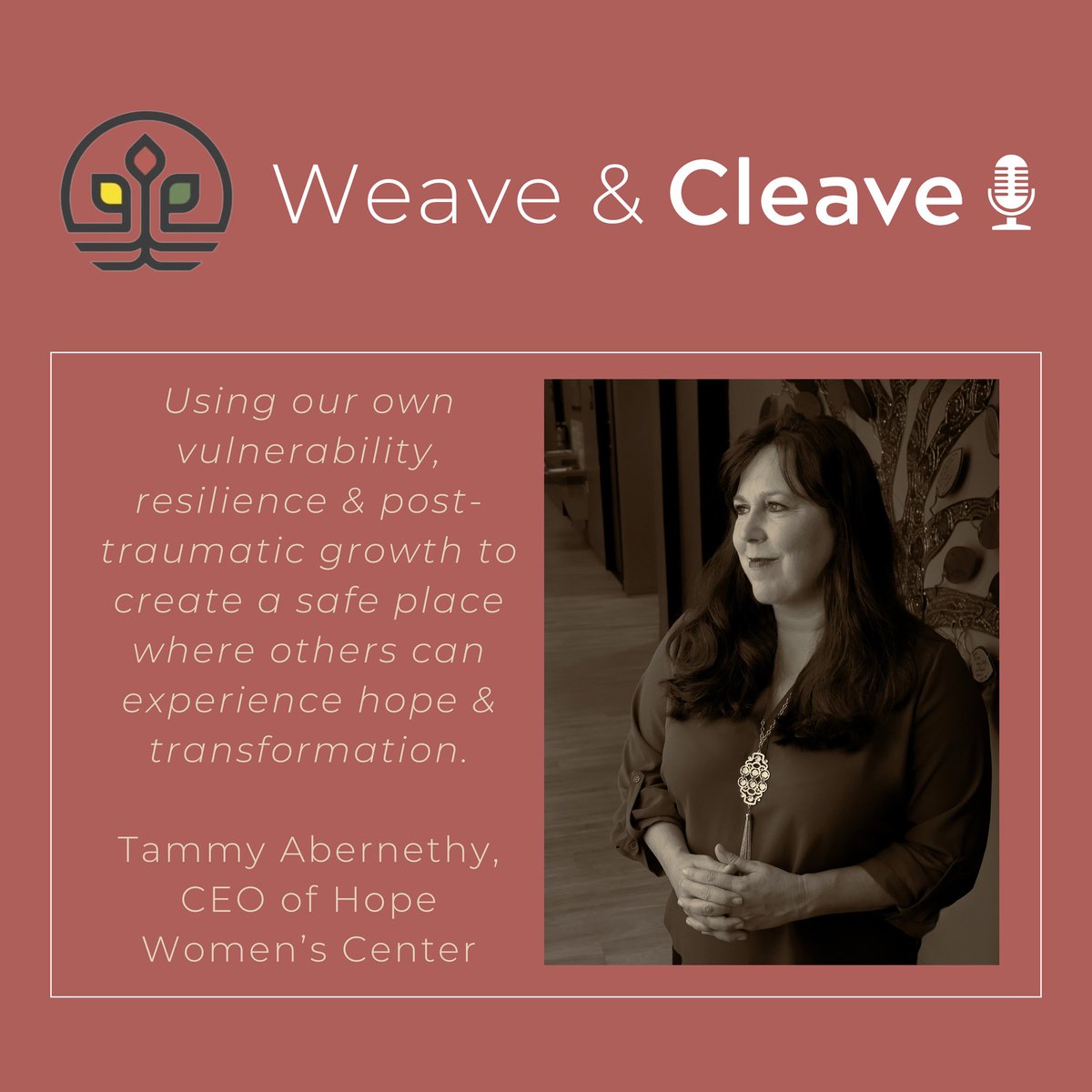Weave &amp; Cleave Podcast (The Faithful City)
Weaving Voices of Resilience and Belonging

Season 4 Episode 18
Post-Traumatic Growth &amp; Pioneering a Trauma-informed Culture: An Interview with Tammy Abernethy

Spreaker
spreaker.com/episode/post-t…

Apple Podcast
podcasts.apple.com/us/podcast/wea…