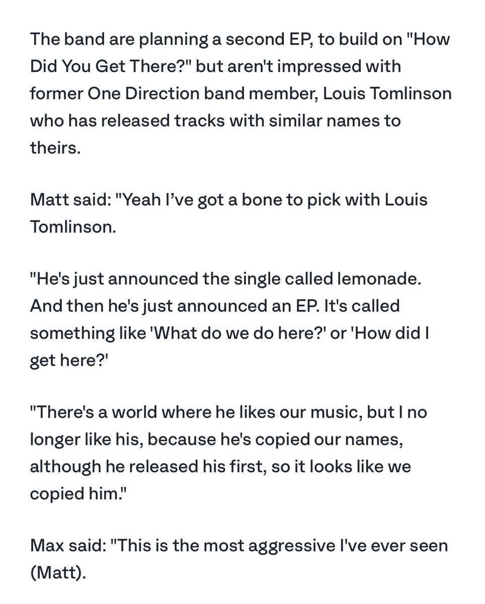 madeinthe_em's tweet photo. wait there’s an indie band that are releasing a song called lemonade and their last album was called how did you get there?…. is louis aware they’re tryna beef him😭 https://t.co/d8kk49TbMM