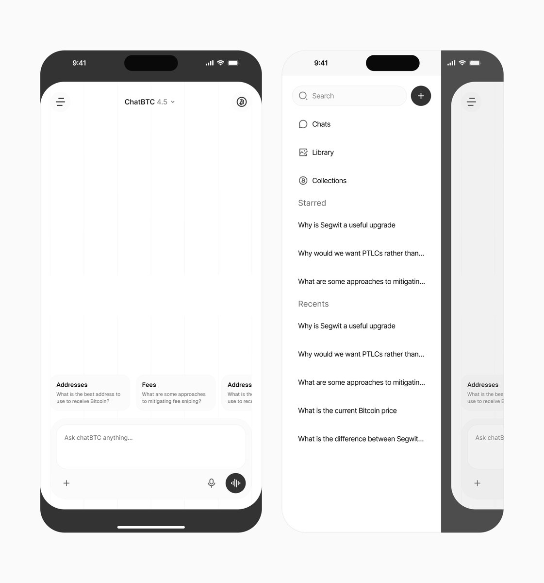 thetimileyin's tweet image. sidebar navigation for chatBTC✨💫

#bitcoindesign
