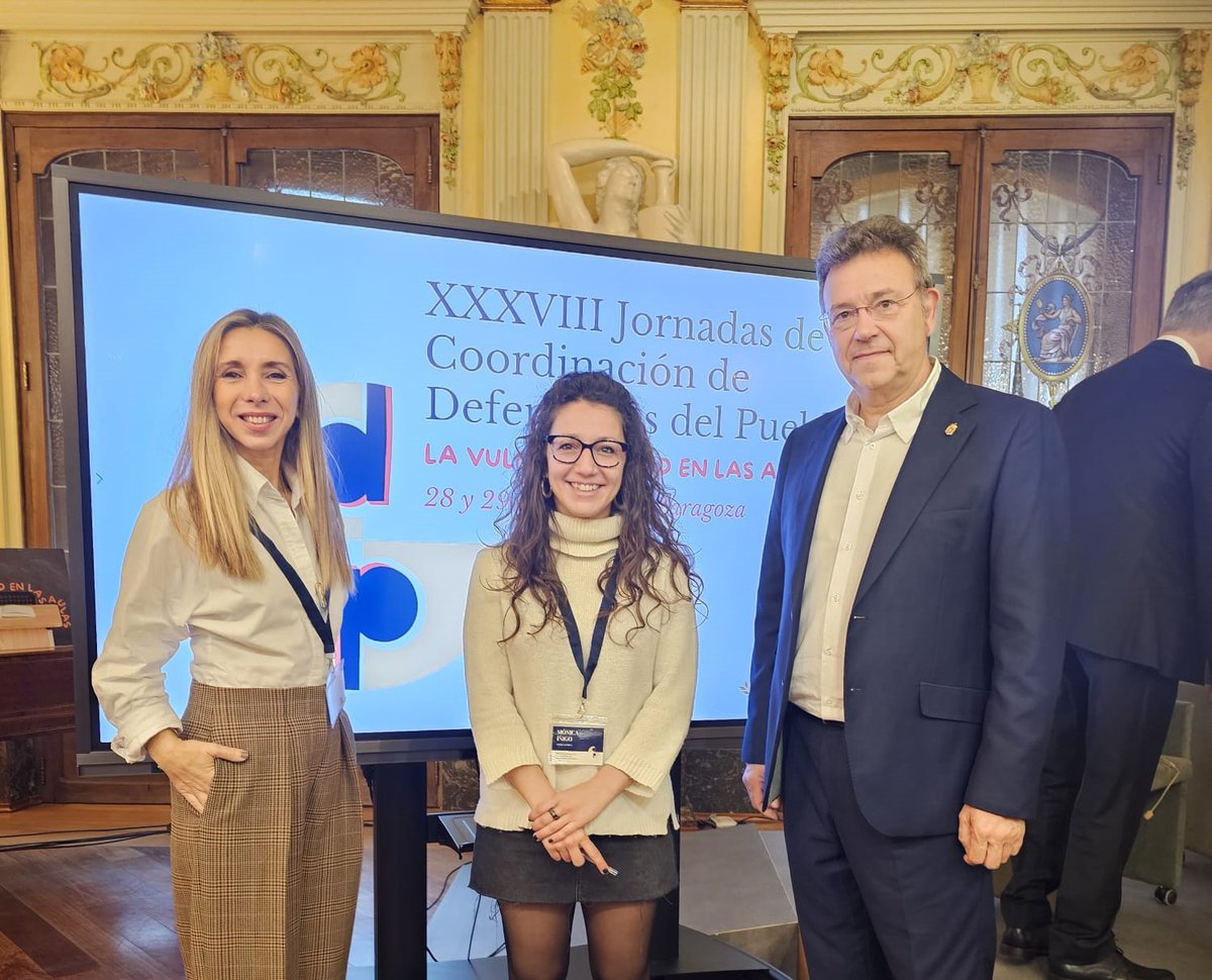 Un placer estar presentes en las XXXVIII Jornadas de Coordinación de Defensorías del Pueblo en Zaragoza, bajo el lema “La vulnerabilidad en las aulas” y un agradecimiento especial al Defensor del Pueblo de Navarra, Patxi Vera, por la invitación. cermin.org/cermin-asiste-…