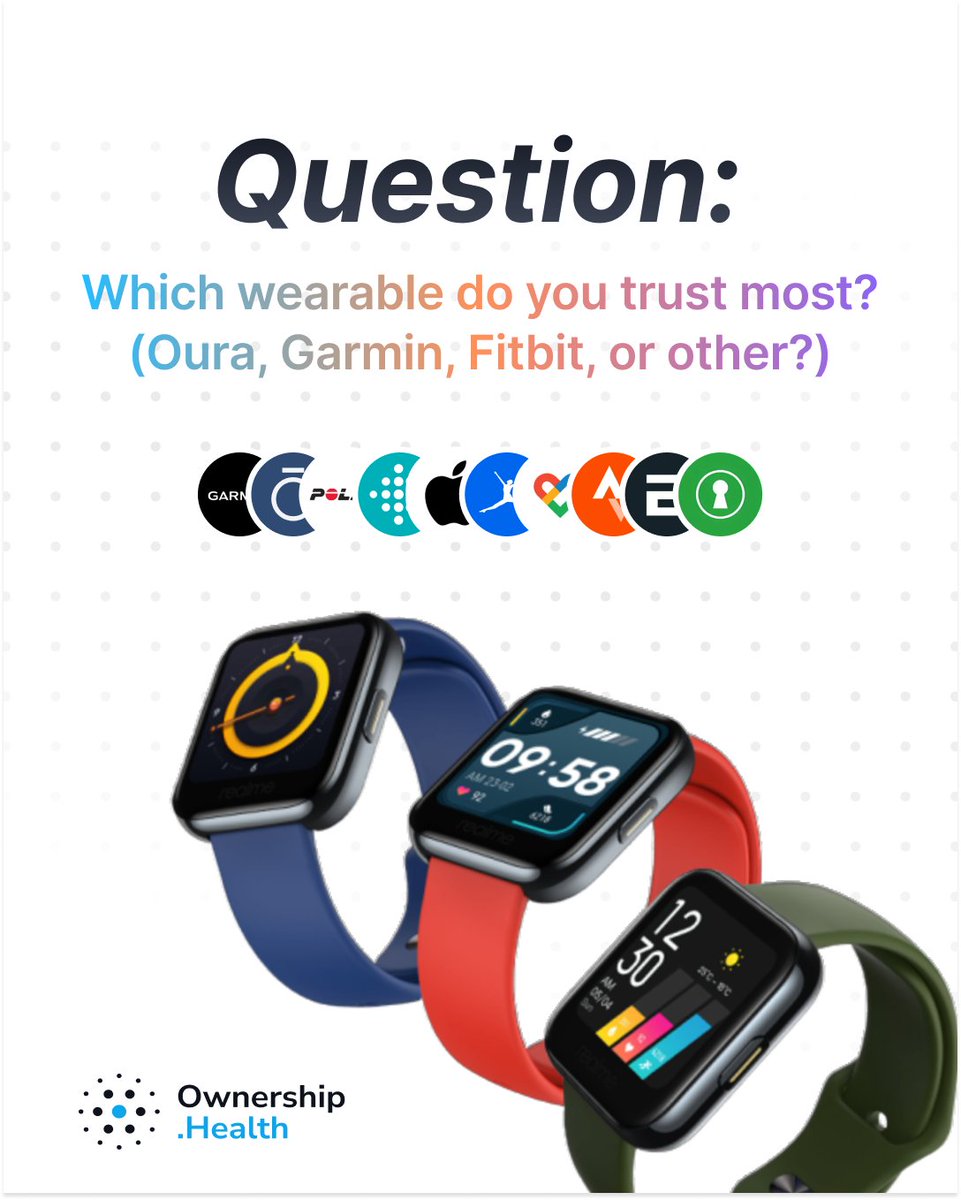 ownershiphq's tweet image. We all track our health — but which wearable do you actually trust for accurate data? 🤔
Drop your favorite device below 👇
#Wearables #HealthData #FitnessTracking #Smartwatch #WellnessTech #OwnershipHealth