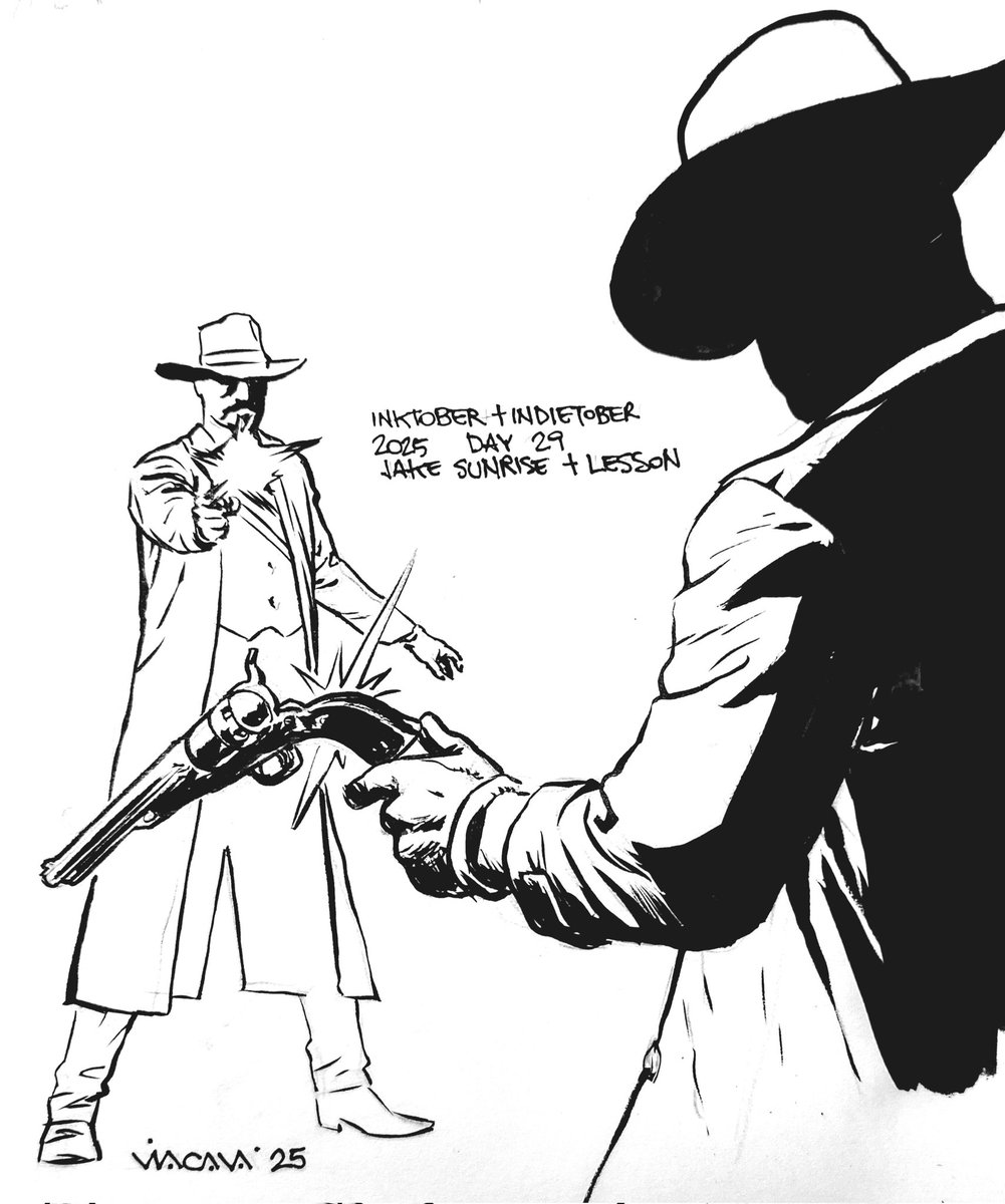 #inktober2025 #Indietober2025  
Day 29 #JakeSunrise + Lesson