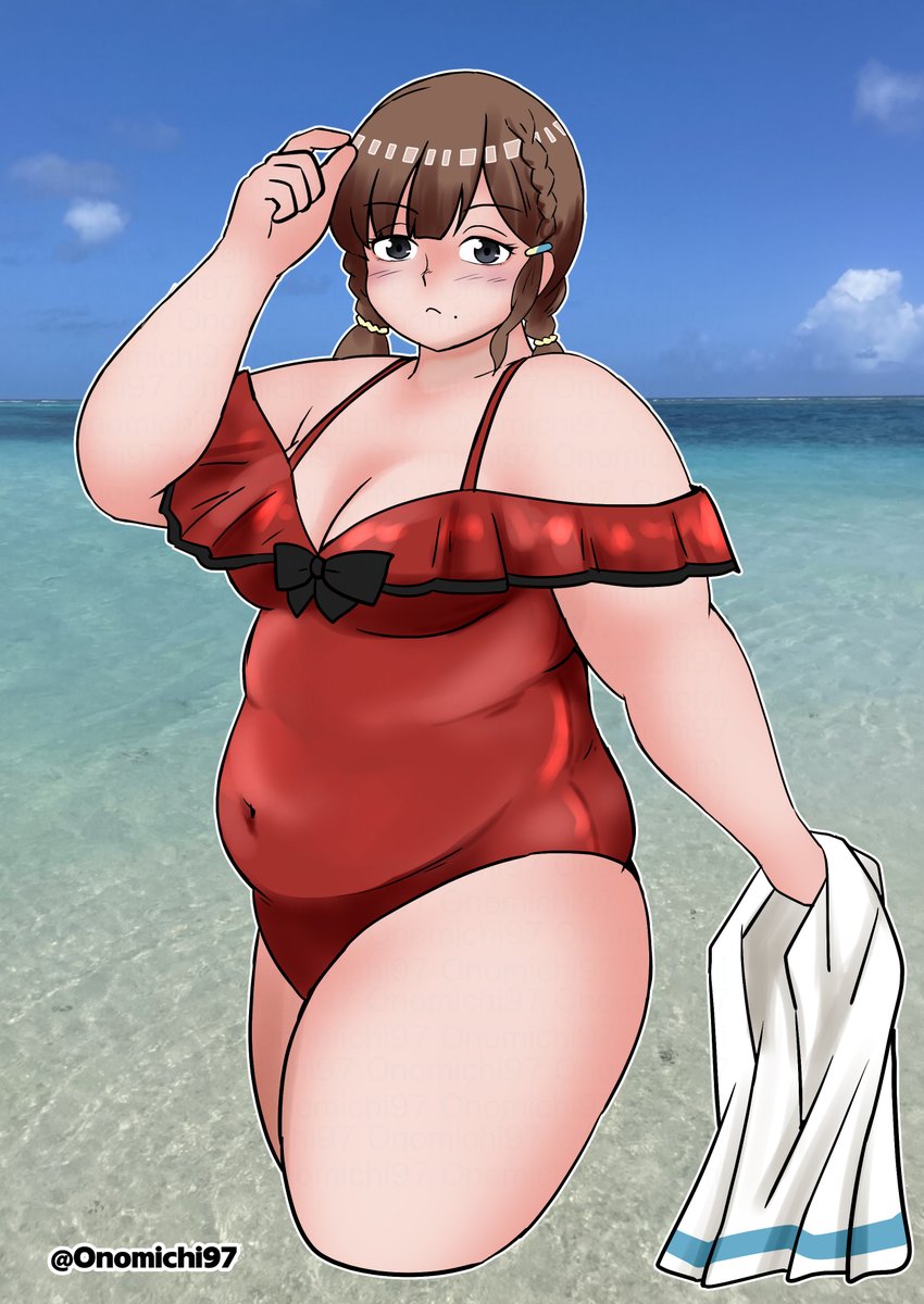 肉の日ぽちゃアサヒさん
彼女のハイカラな水着も描いてなかったですわね
ちょっと彼女描くの難しいですわね。微妙な狸顔っていうかおっとりした雰囲気ががが