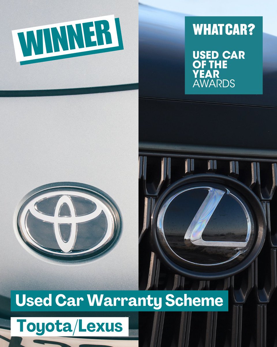 Time for something a little different: the award for the Best Used Car Scheme 🏆

We looked for a scheme that includes older cars and good EV and hybrid cover as well as a full mechanical check and comprehensive breakdown cover.

It’s the <a href="/ToyotaUK/">ToyotaUK</a>/<a href="/LexusUK/">Lexus UK</a> Relax warranty! 🎉🎊