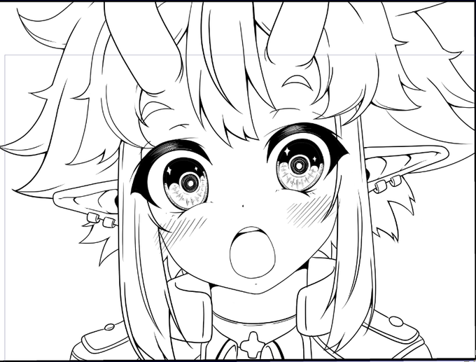 ネームまだ完全に上がってないけど練習も兼ねて蒼角描いてる。
既に表紙と顔違う気はしているがまぁ可愛ければいいやろ。 