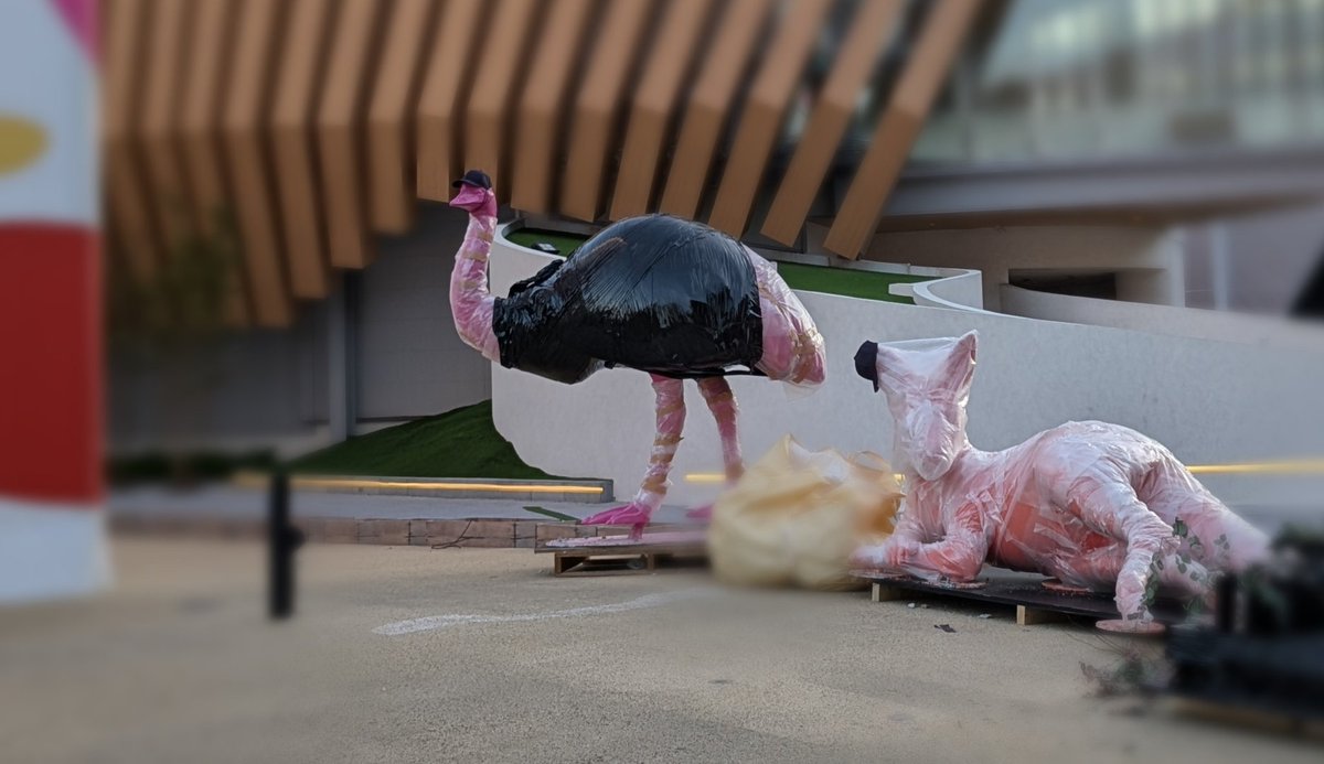 オーストラリアパビリオン
エミューとカンガルーがお里に帰る？準備中
だけど、なんか…w
これ絶対SNSに載せてってアピールよね？
似合ってる。可愛い。
よし、お望みどおりタグつけよう。
#大阪関西万博 
#万博
#万博ほっこり話 
#大阪・関西万博 
#大阪万博
#オーストラリアパビリオン
#EXPO2025