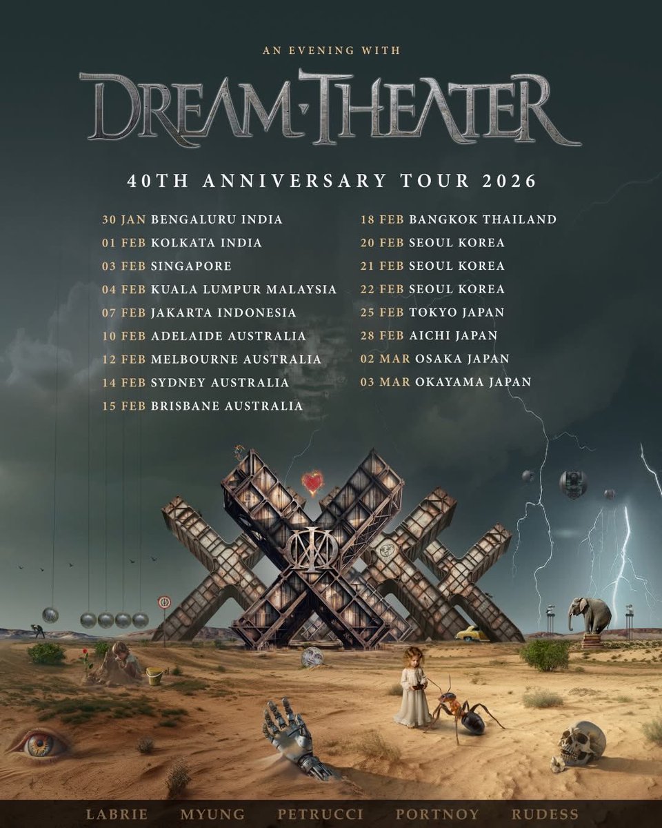 XtremeMerch's tweet photo. Dream Theater "40th Anniversary Tour 2026". https://t.co/yDCGhWbkMt