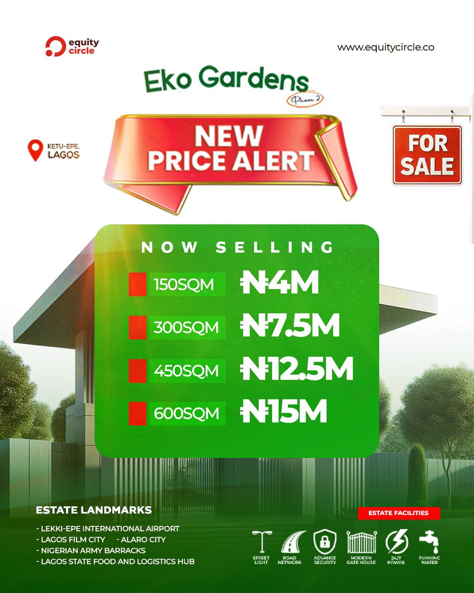 Equitycircle_'s tweet photo. Get it now before it's too late. 

Phones, clothes, hair and the rest will always have better ones to come.

Secure for yourself as little as a plot for a start today!

Call us 07048001046 to get started

#realestate #realestatecompany #realestateinlagos #realestateinabuja https://t.co/kYyPY0TI3m
