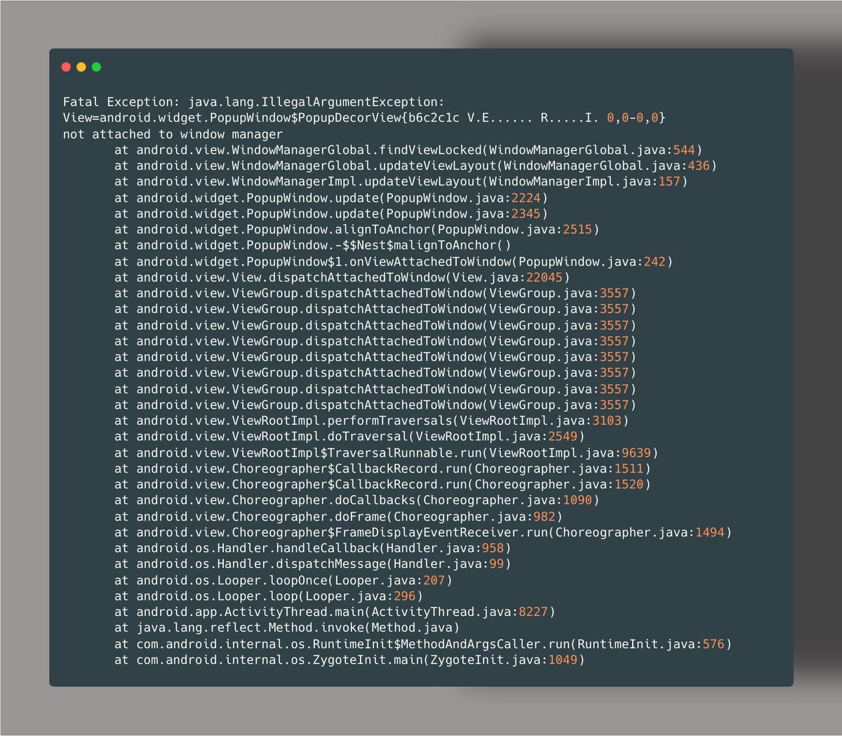 SamProgramiz's tweet image. In my many years of building for Android OS I have came across this error many times but I've never found a proper way to diagnose and fix it. If anyone has insight please share