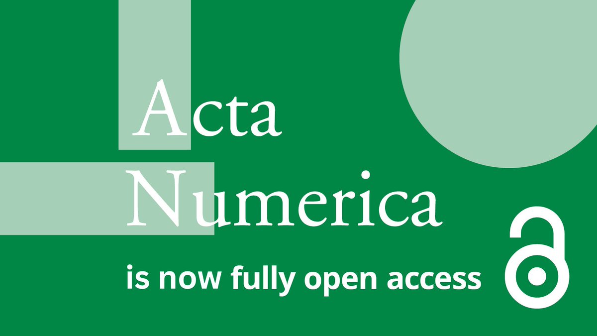 Reminder that Acta Numerica is fully #OpenAccess! 

All content published in Acta Numerica from January 2025 is permanently and freely available to read, download and share around the world 🌍 

Find out more at: cup.org/4euTBXp