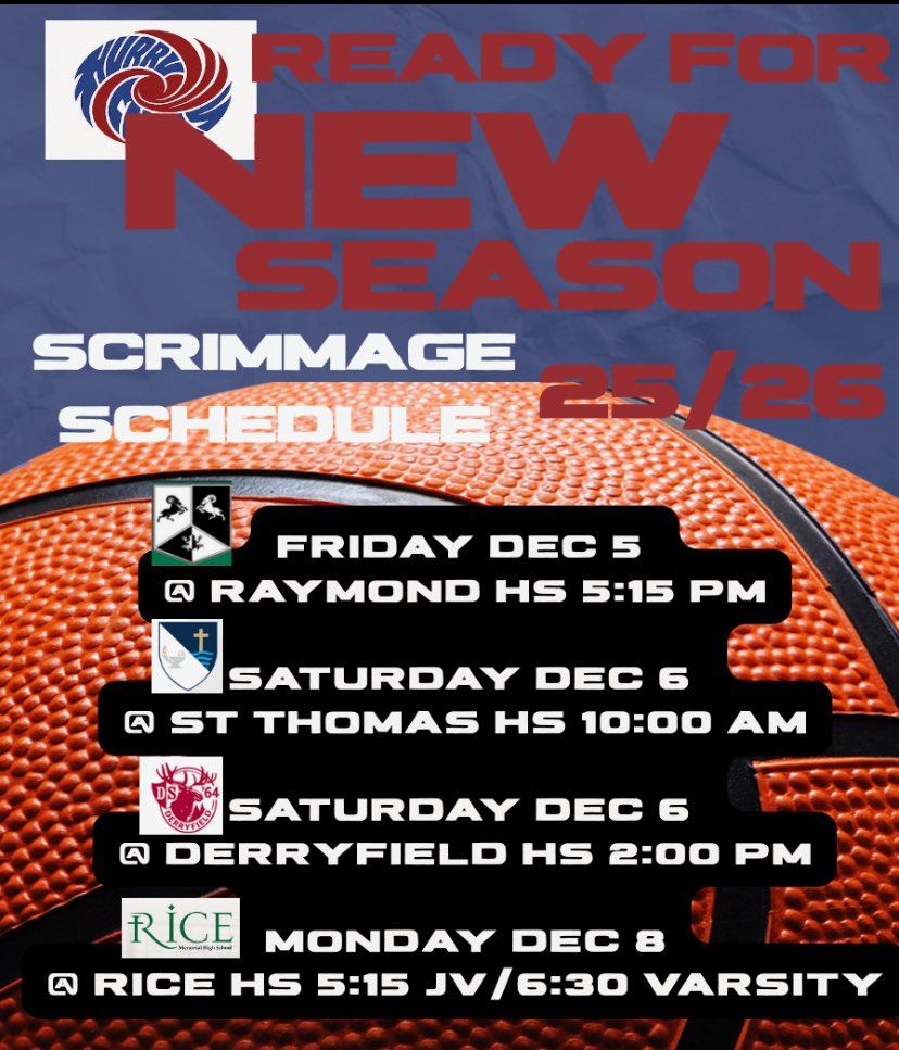 hcaneshoop's tweet image. Pre Season 🏀 25/26 Schedule finalized now before the season opener on 12/12.