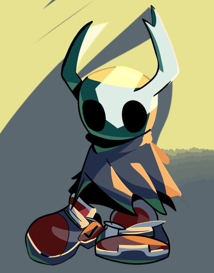 Samuel maluje. Hollow knight