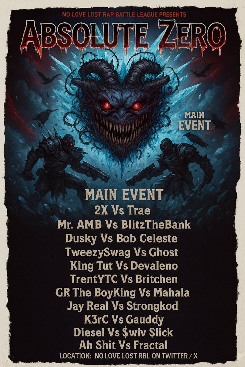 New updated flyer for nov 16th!! "ABSOLUTE ZERO"  going down 7pm est !!