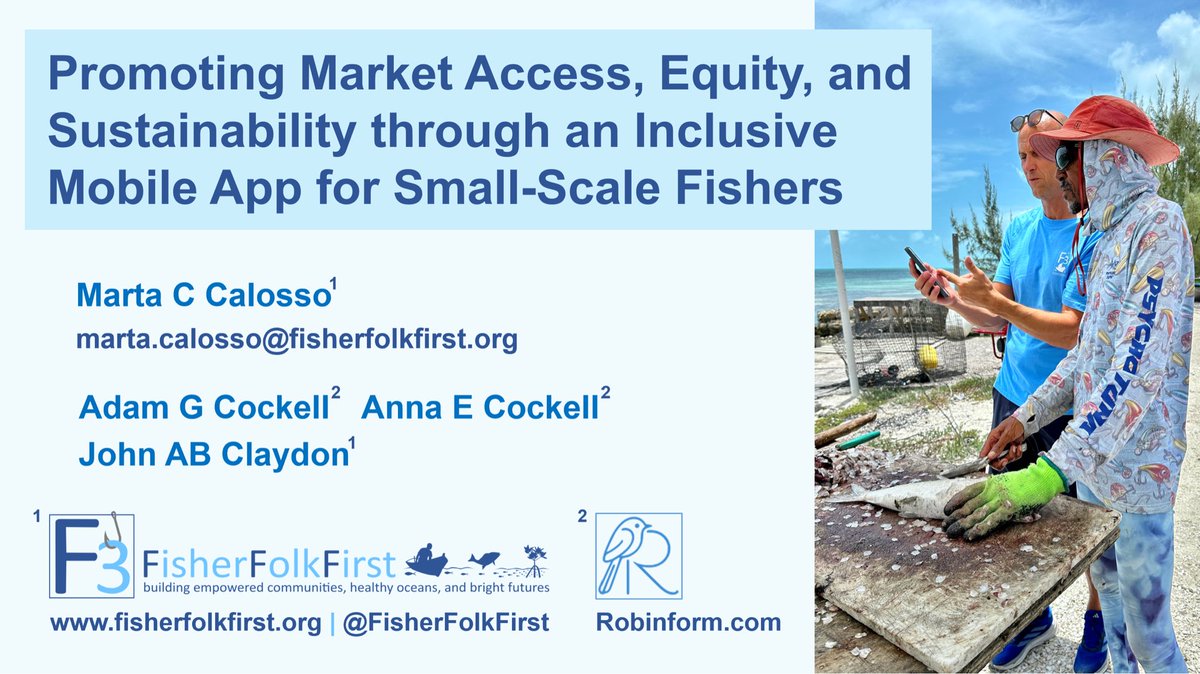 FisherFolkFirst's tweet photo. Presenting our most recent project at #GCFI78 in Colombia

Empowering small-scale #fishers &amp; improving their access to high-value markets through an App co-designed with fishers themselves. 

#smallscalefisheries #bluejustice #equity #sustainablelivelihoods #sustainableseafood https://t.co/gJq2q8gP8g