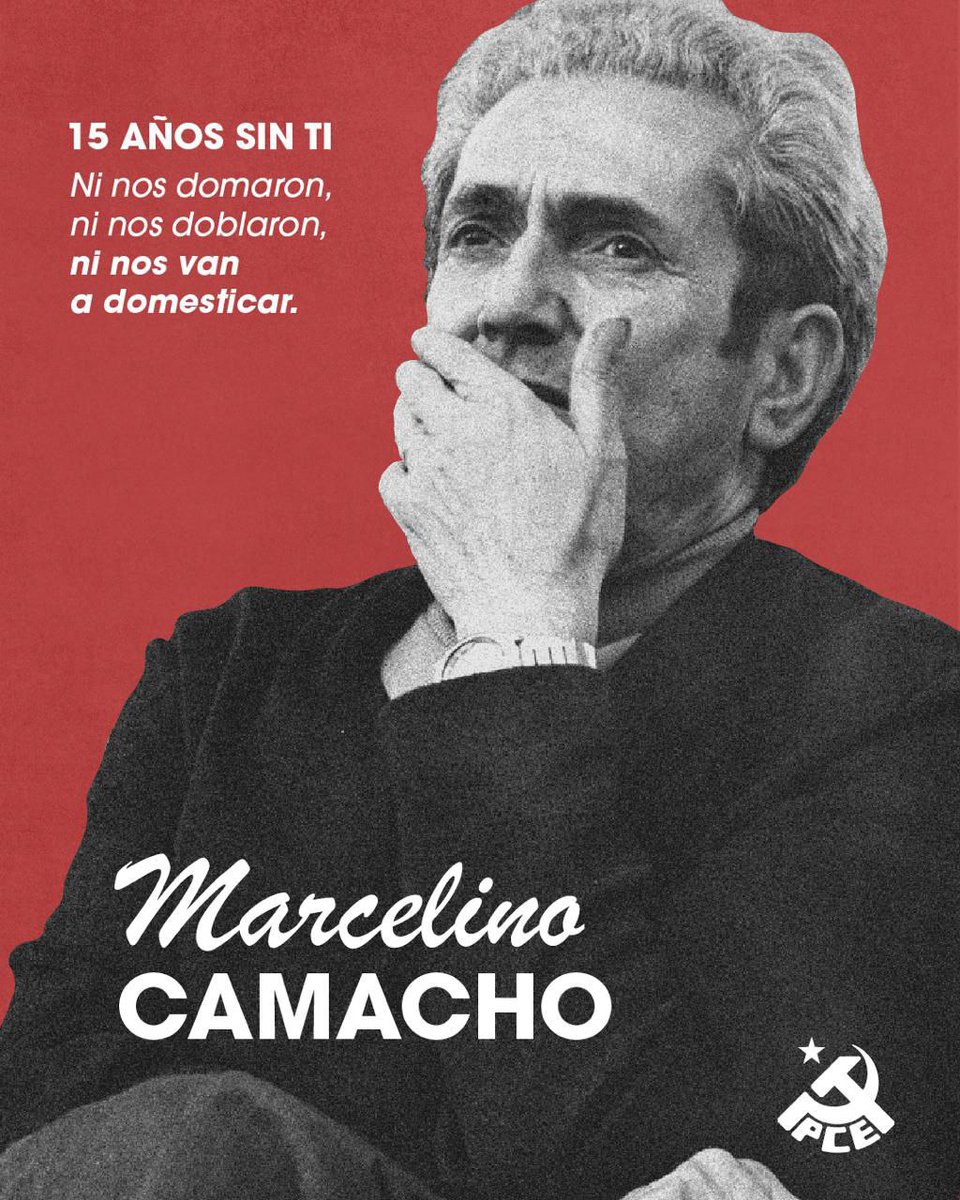 #TalDíaComoHoy de 2010 nos dejó Marcelino Camacho, militante comunista, luchador antifranquista, líder obrero.

En #Majadahonda donde vivió sus últimos años seguimos teniendo una deuda pendiente con él y no pararemos hasta conseguir un espacio con su nombre.

#MarcelinoVive✊🟥