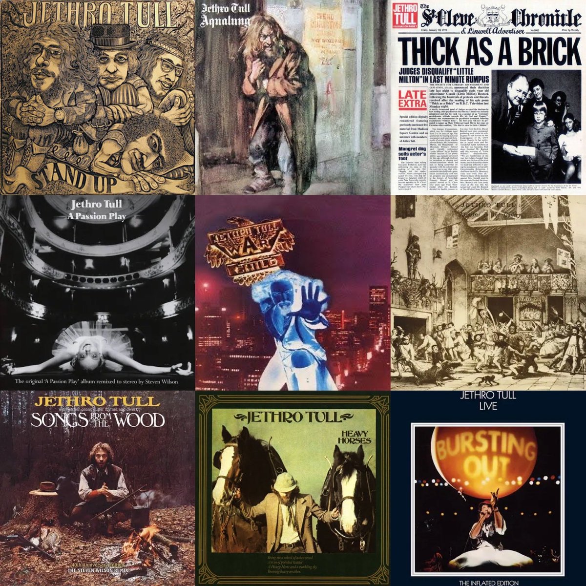 pieceofmind03's tweet image. Any Jethro Tull fans? Tull were never hip or cool. A flute playing singer. Touch of folk. 

But they could kick ass, Martin Barre is a great guitarist. 

These are my picks from Tull.What’s your favourite Jethro Tull album?