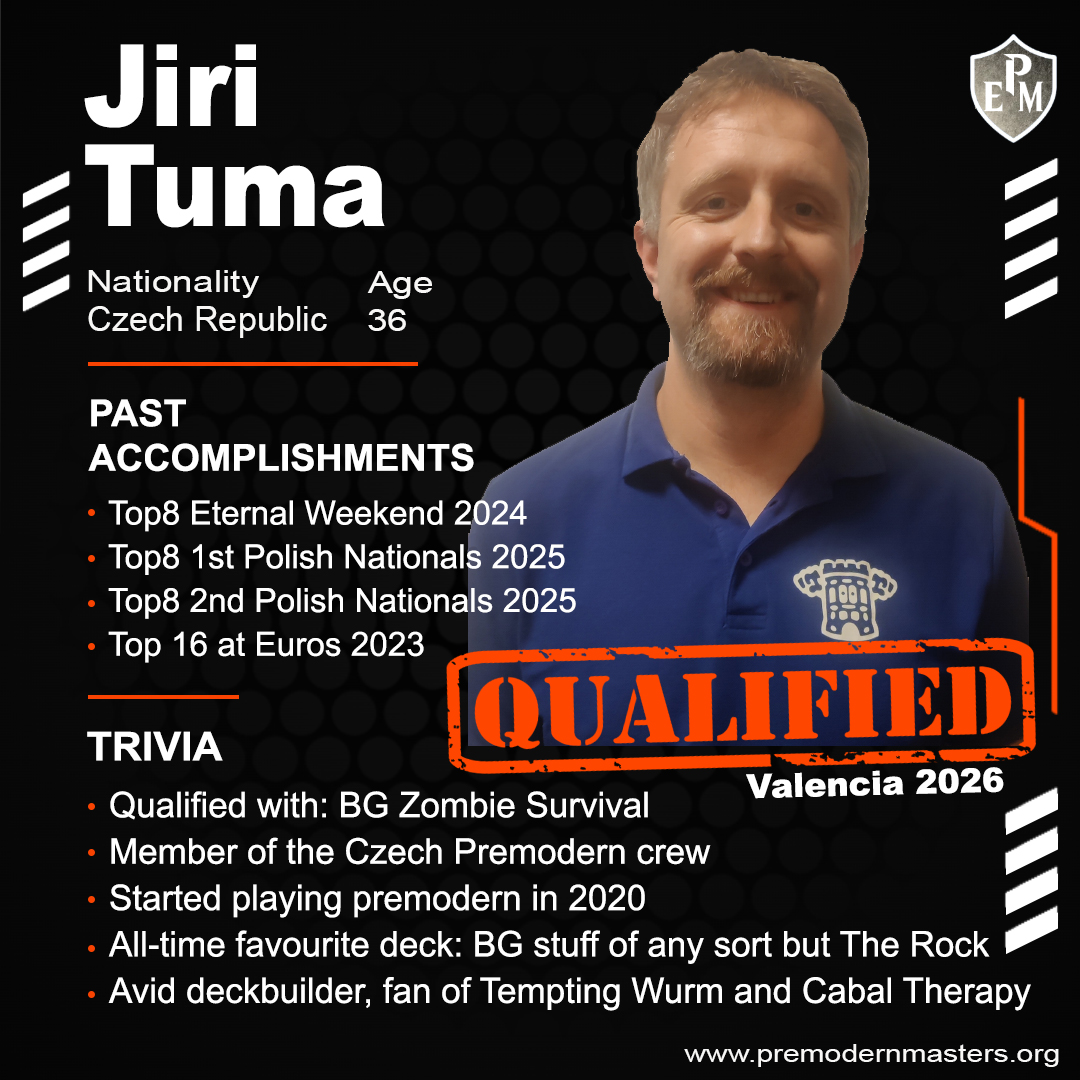 The European Premodern Masters 2026 qualifiers have started and we're thrilled to announce the first eleven qualified attendees who will be competing for the coveted title of European Premodern Champion.

Information about #epm2026 can be found on premodernmasters.org

#mtg